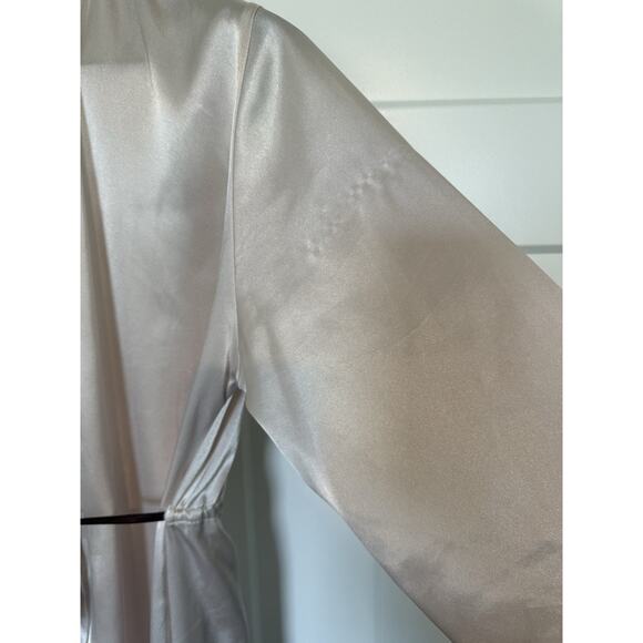 Vintage Sensara Full Length Robe Satin-Feel Small Medium Champagne - Picture 5 of 10